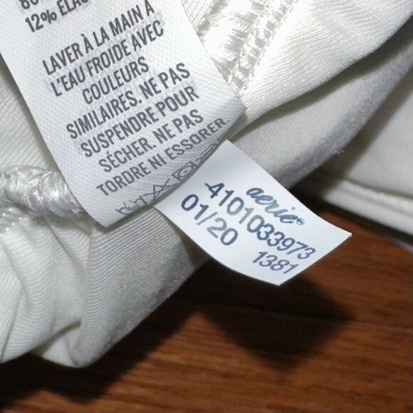 Aerie White Wide Scoop Neck Bikini Top Size Large - Picture 10 of 12